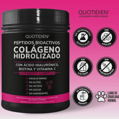 Colágeno Hidrolizado Quotidie | Piel Firme + Cabello Fuerte en 30 Días