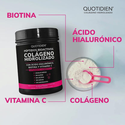 Colágeno Hidrolizado Quotidie | Piel Firme + Cabello Fuerte en 30 Días